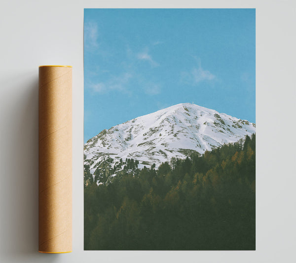 Blue Sky Mountain Peak Print