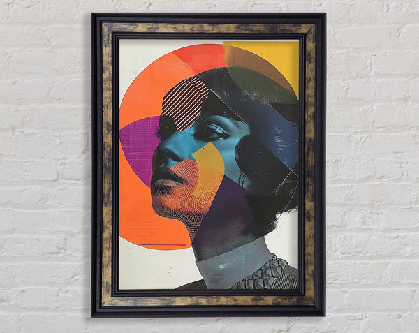 Woman Head Circles Framed Print