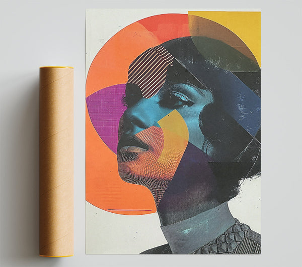 Woman Head Circles Print