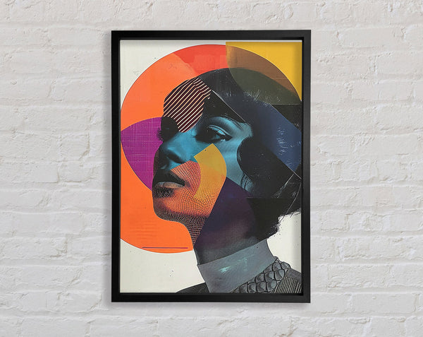 Woman Head Circles Framed Print
