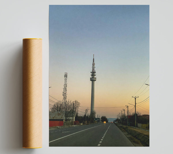 Golden Hour Tower Poster