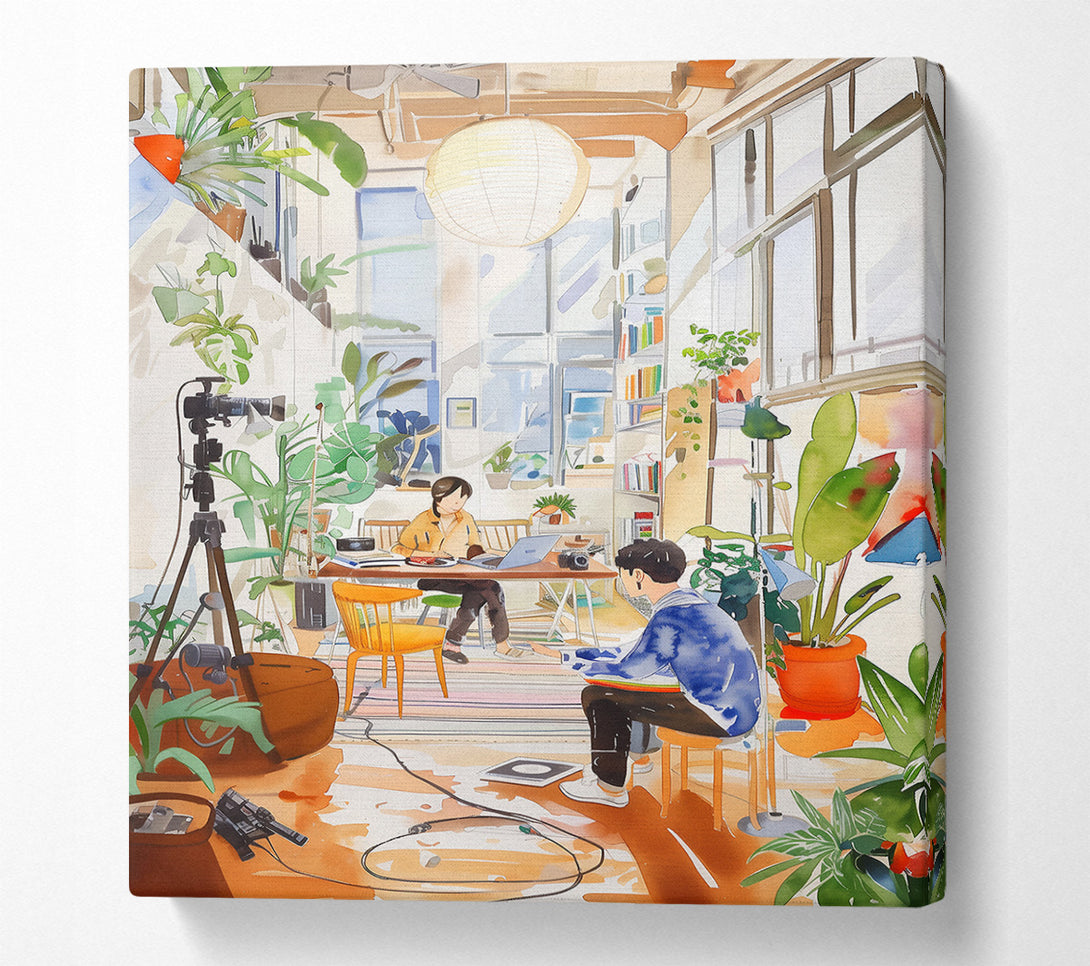  A Canvas Print of Orange Light Studio Session Canvas Art