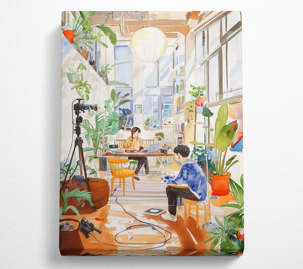 Orange Light Studio Session Canvas Art