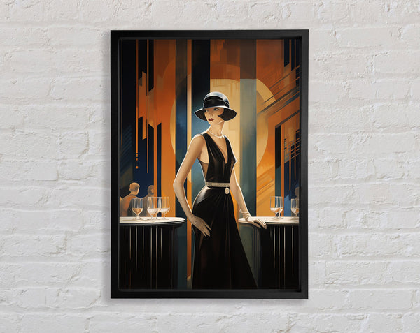 Woman In The Bar Framed Print