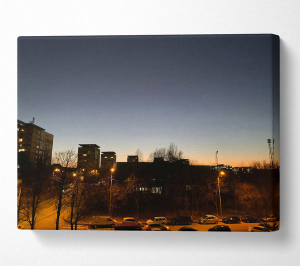 Orange Cityscape Twilight Canvas Print