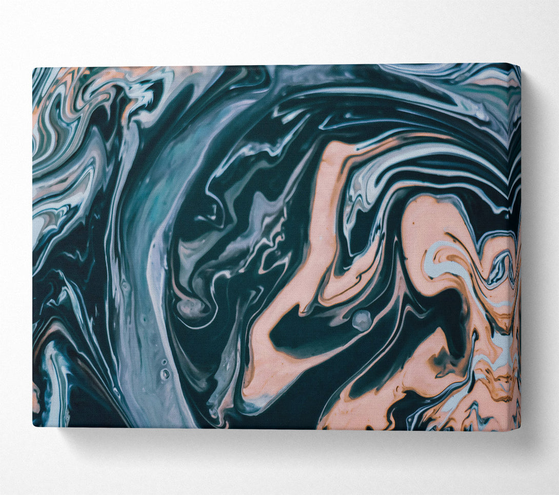  A Canvas Print of Teal Swirling Abstraction Canvas Print