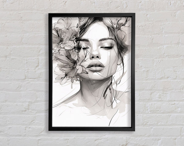 Woman Lines Framed Print