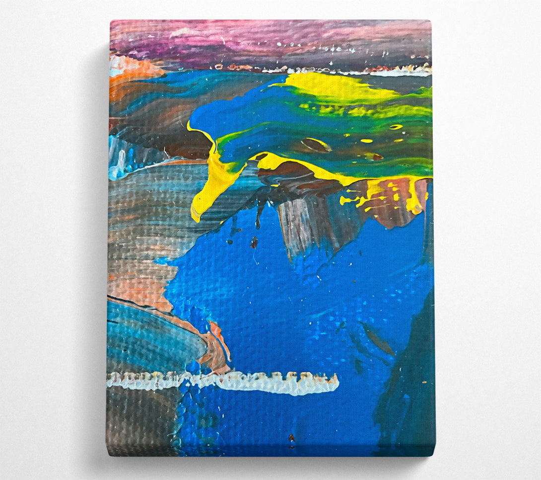  A Canvas Print of Blue Abstract Splashes Canvas Print