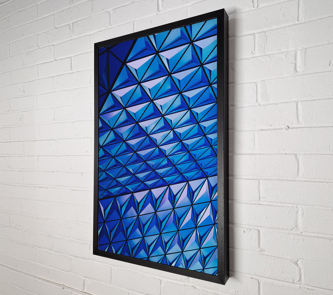  A Canvas Print of Azure Triangular Geometry Canvas Art