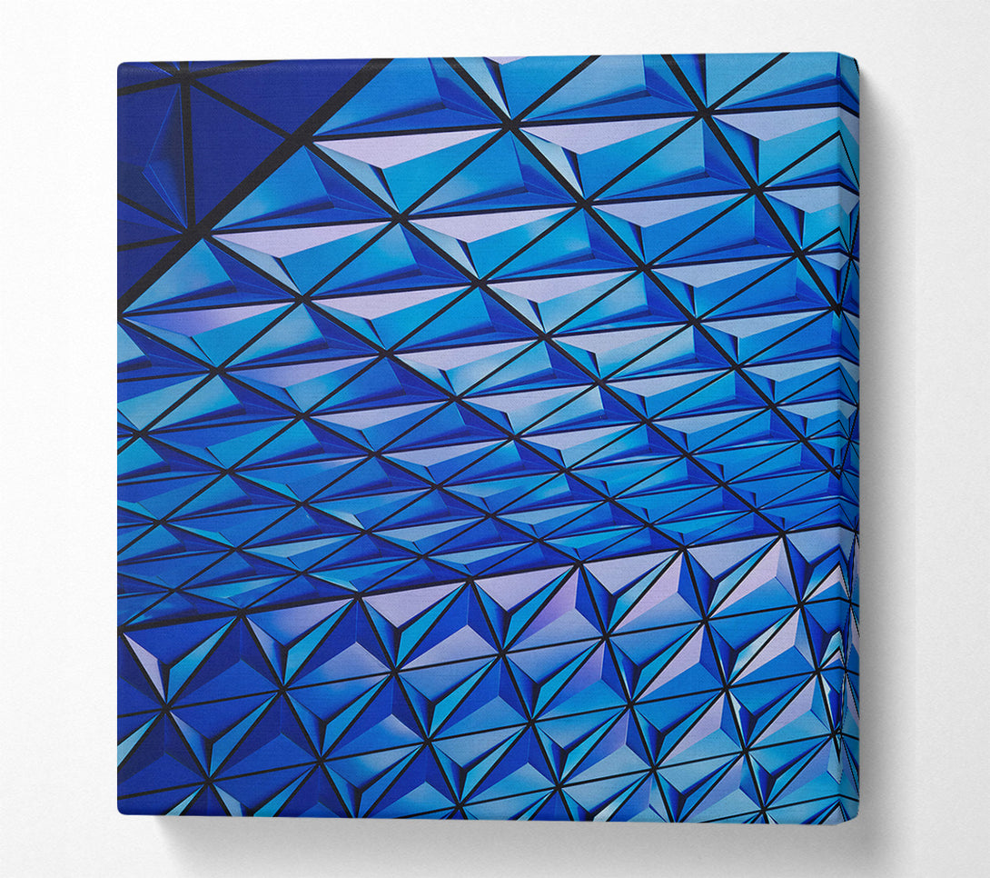  A Canvas Print of Azure Triangular Geometry Canvas Art