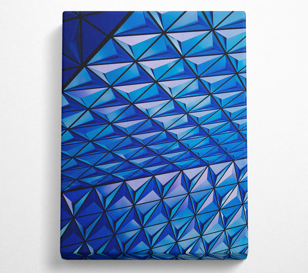  A Canvas Print of Azure Triangular Geometry Canvas Art