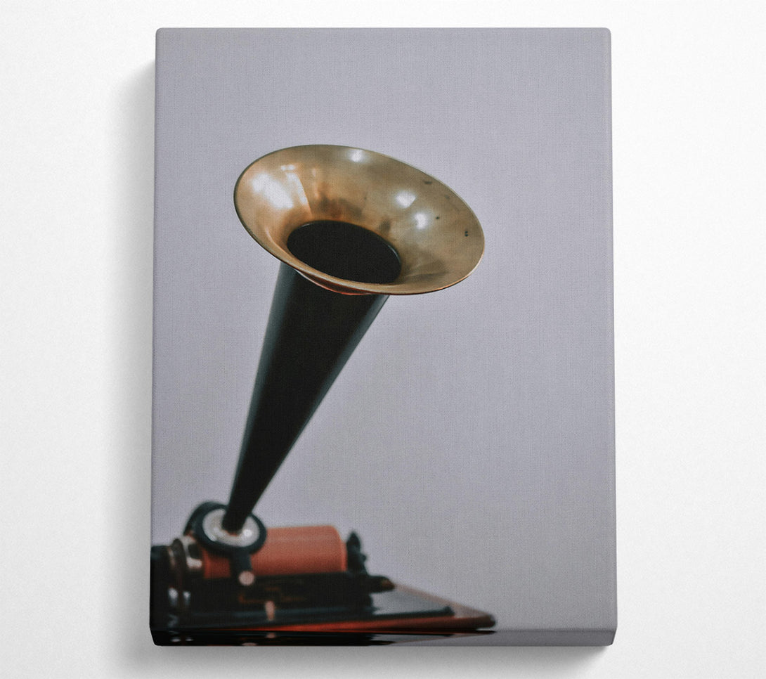  A Canvas Print of Golden Brass Horn Canvas Wall Art