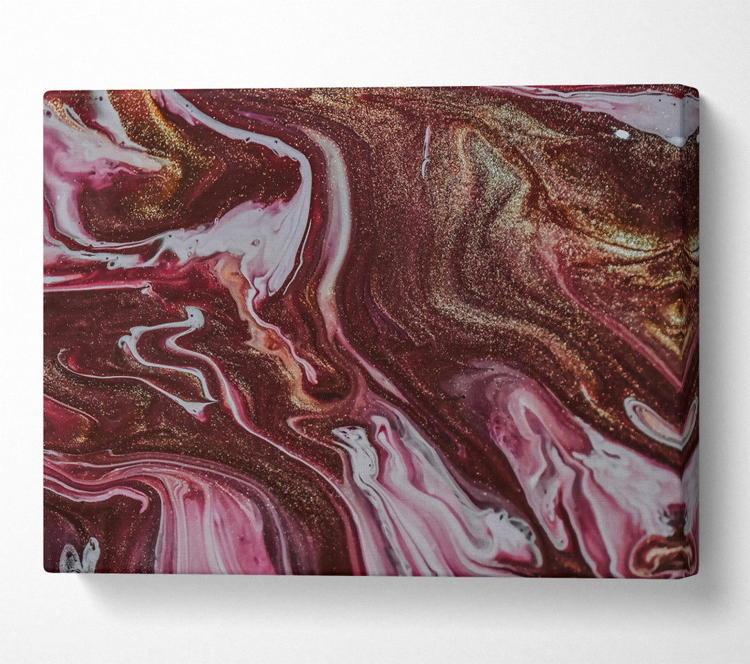  A Canvas Print of Crimson Swirls And Gold Canvas Print