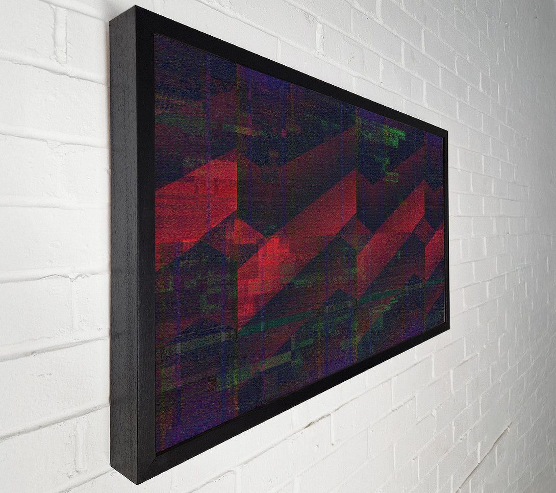  A Canvas Print of Crimson Glitch Pattern Canvas Wall Art