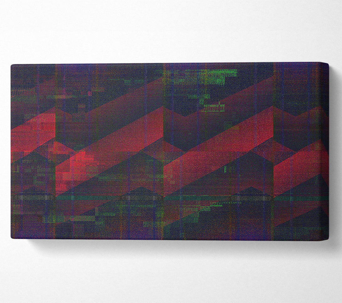  A Canvas Print of Crimson Glitch Pattern Canvas Wall Art