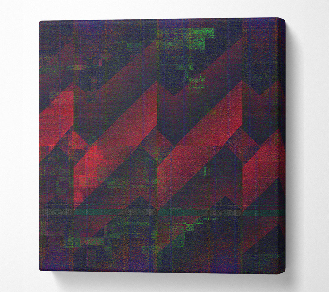  A Canvas Print of Crimson Glitch Pattern Canvas Wall Art