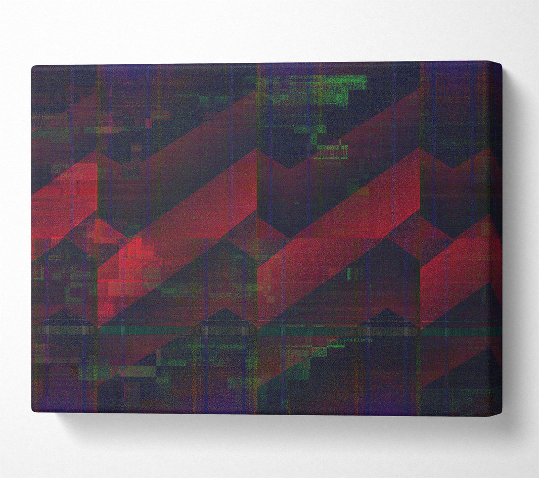  A Canvas Print of Crimson Glitch Pattern Canvas Wall Art