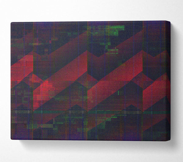  A Canvas Print of Crimson Glitch Pattern Canvas Wall Art