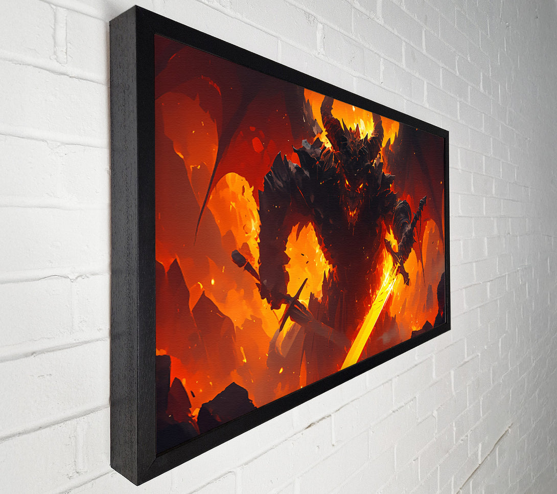  A Canvas Print of Orange Inferno Demon Canvas Art
