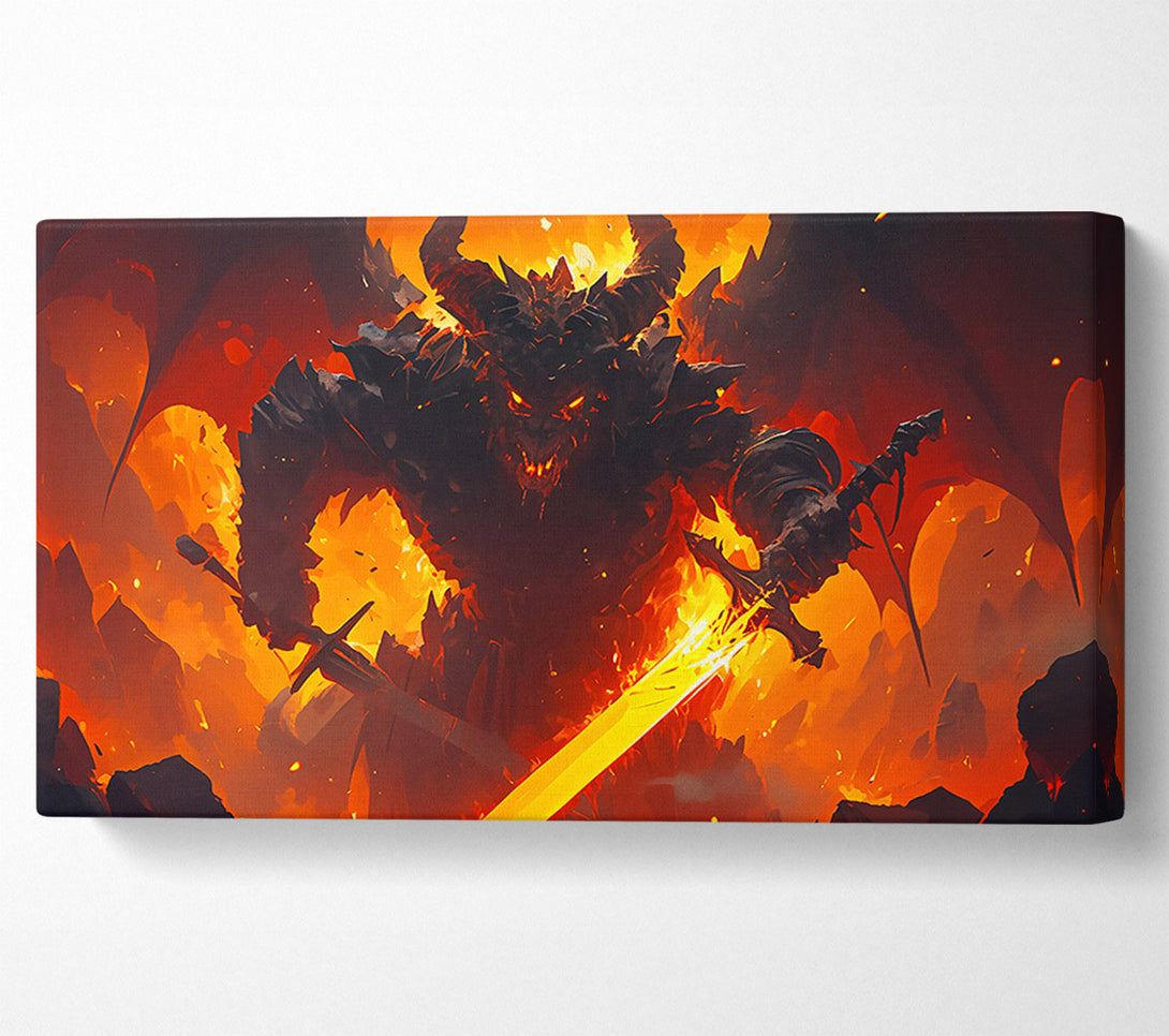  A Canvas Print of Orange Inferno Demon Canvas Art