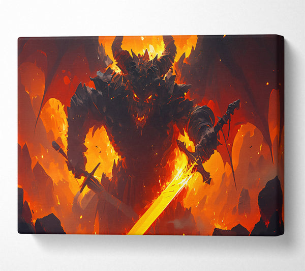  A Canvas Print of Orange Inferno Demon Canvas Art