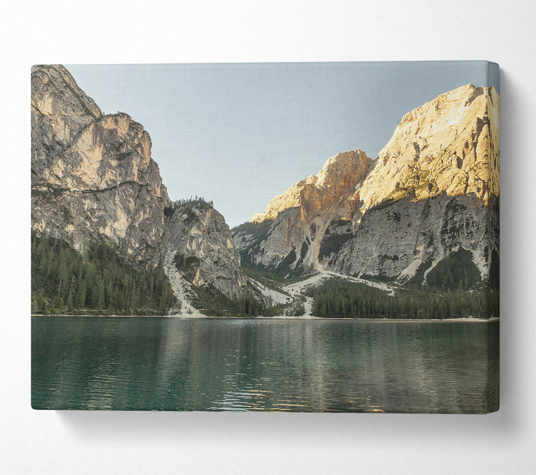  A Canvas Print of Emerald Mountain Lake Canvas Wall Art