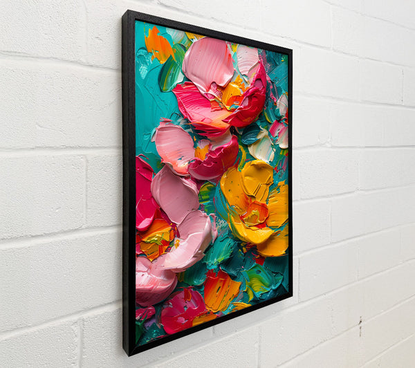 Teal Abstract Flowers