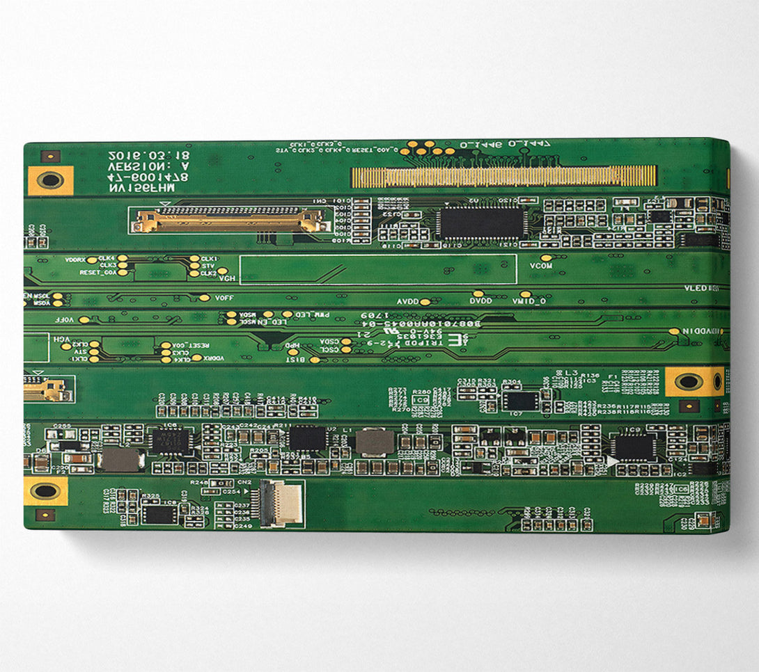 A Canvas Print of Emerald Circuitry Symphony Canvas Wall Art