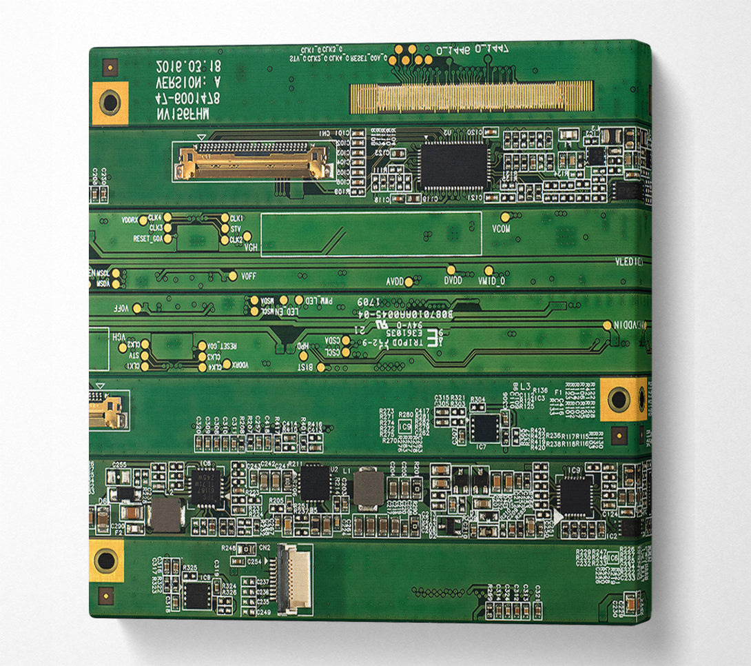  A Canvas Print of Emerald Circuitry Symphony Canvas Wall Art