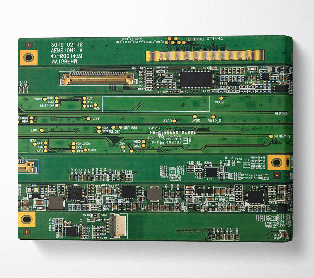  A Canvas Print of Emerald Circuitry Symphony Canvas Wall Art
