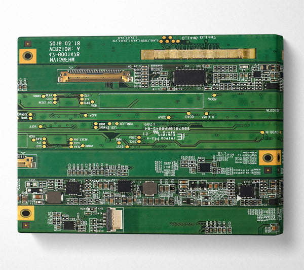  A Canvas Print of Emerald Circuitry Symphony Canvas Wall Art
