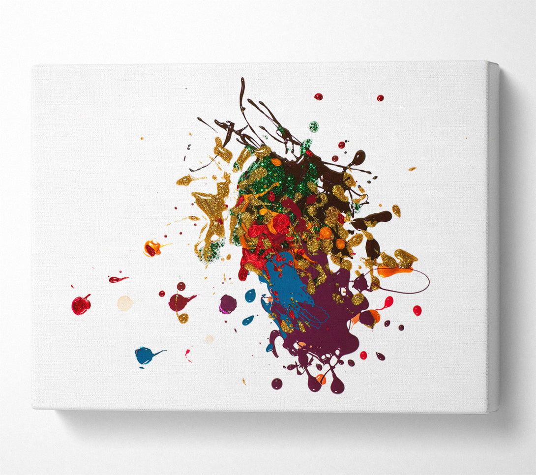  A Canvas Print of Golden Splatter Burst Canvas Wall Art