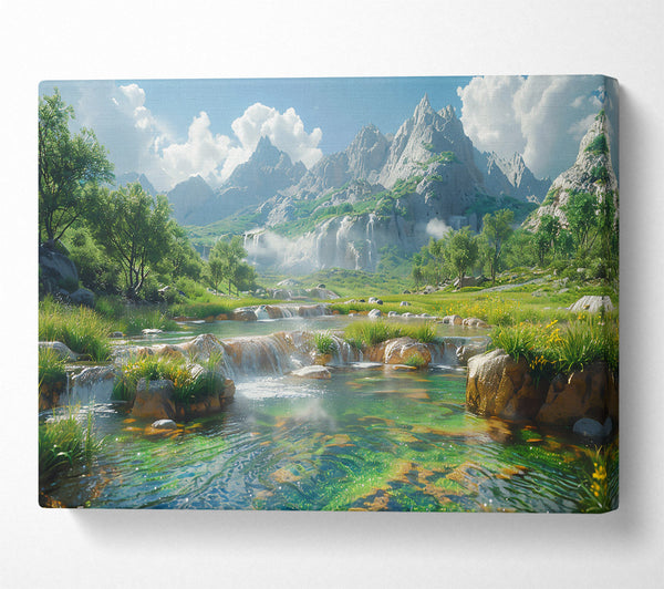  A Canvas Print of Green Mountain Stream Canvas Art