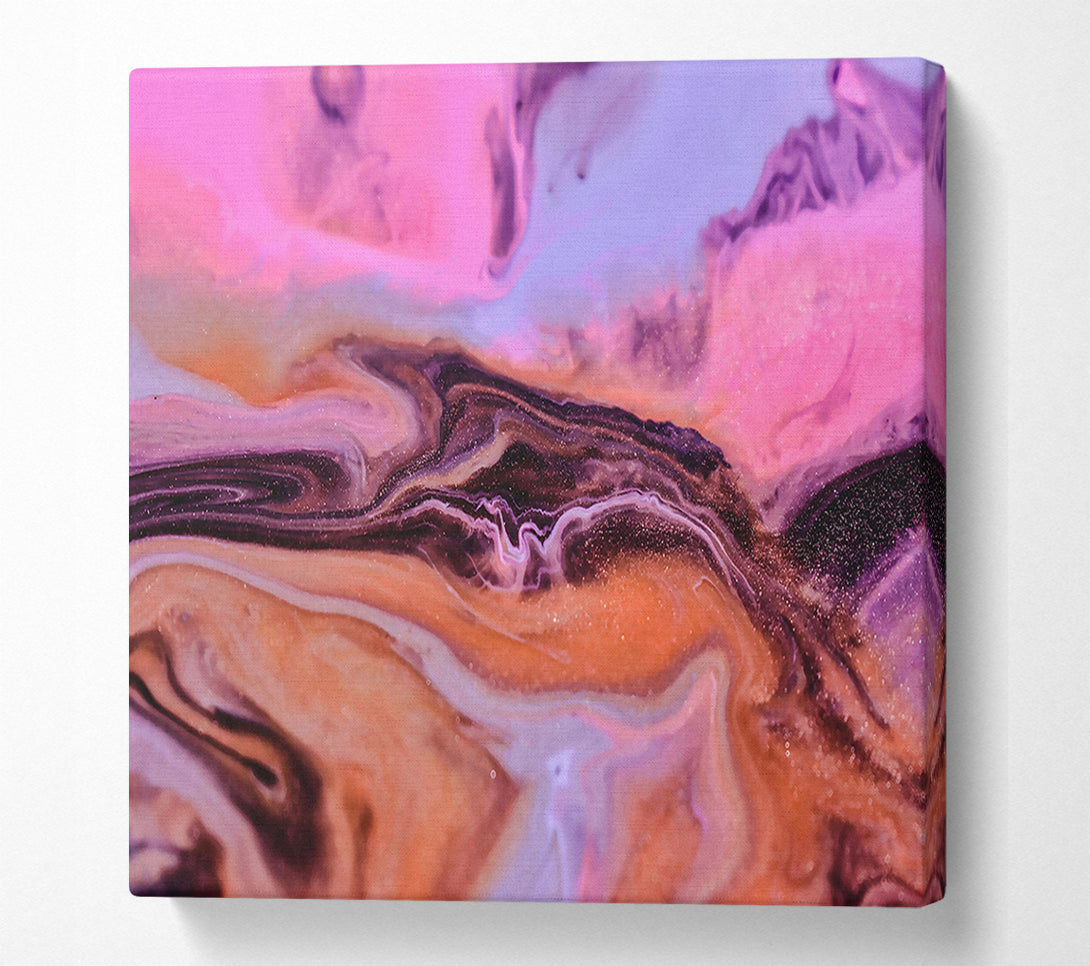  A Canvas Print of Pink And Peach Swirl Canvas Wall Art