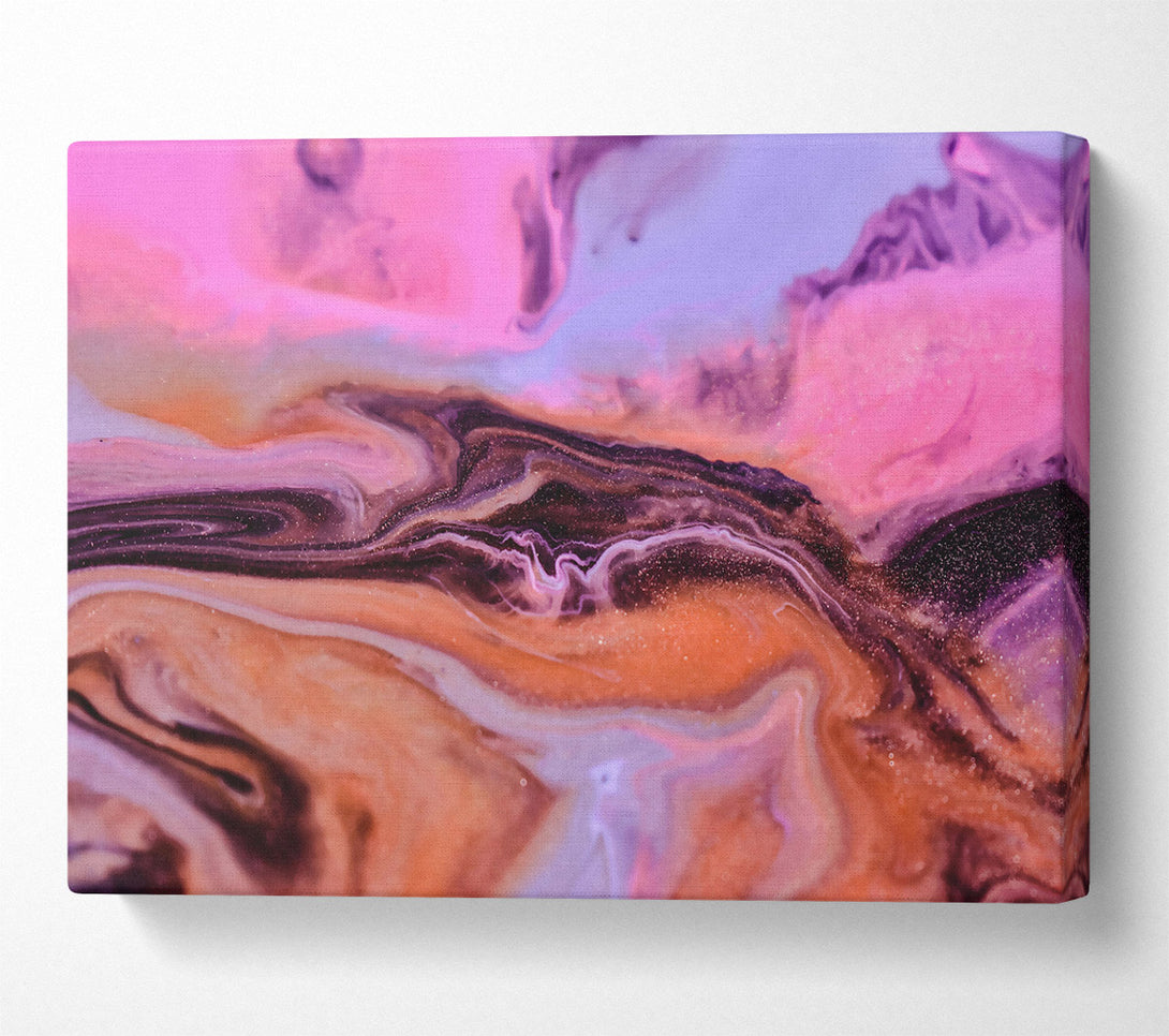  A Canvas Print of Pink And Peach Swirl Canvas Wall Art