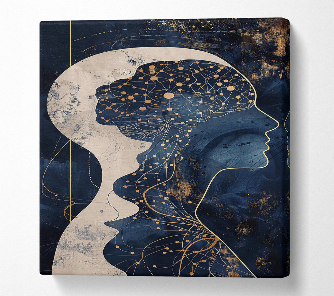  A Canvas Print of Navy Blue Connected Mind Canvas Print