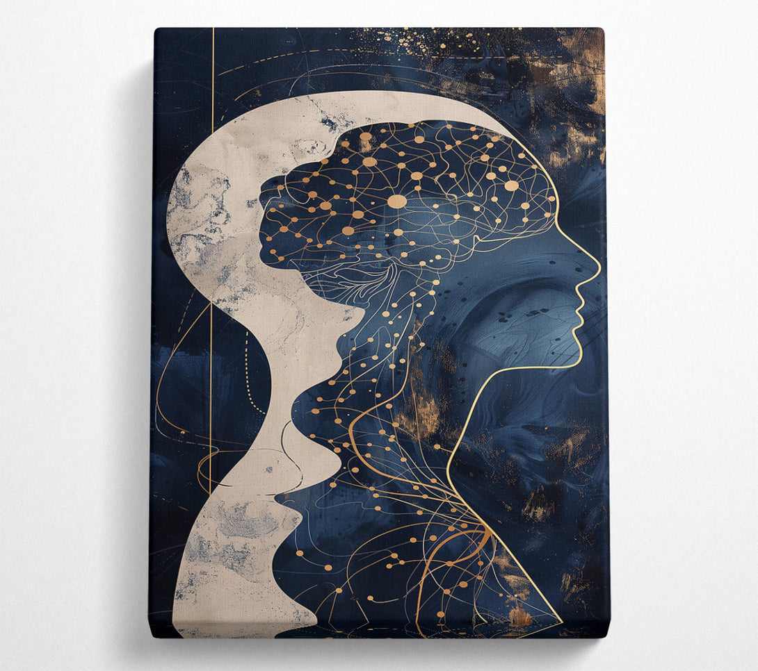  A Canvas Print of Navy Blue Connected Mind Canvas Print