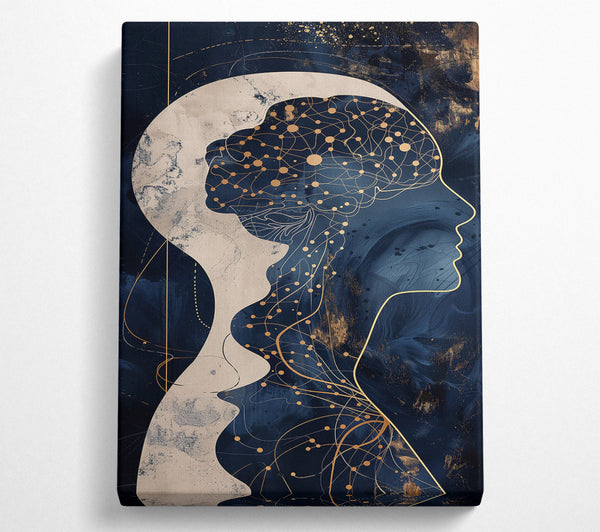  A Canvas Print of Navy Blue Connected Mind Canvas Print