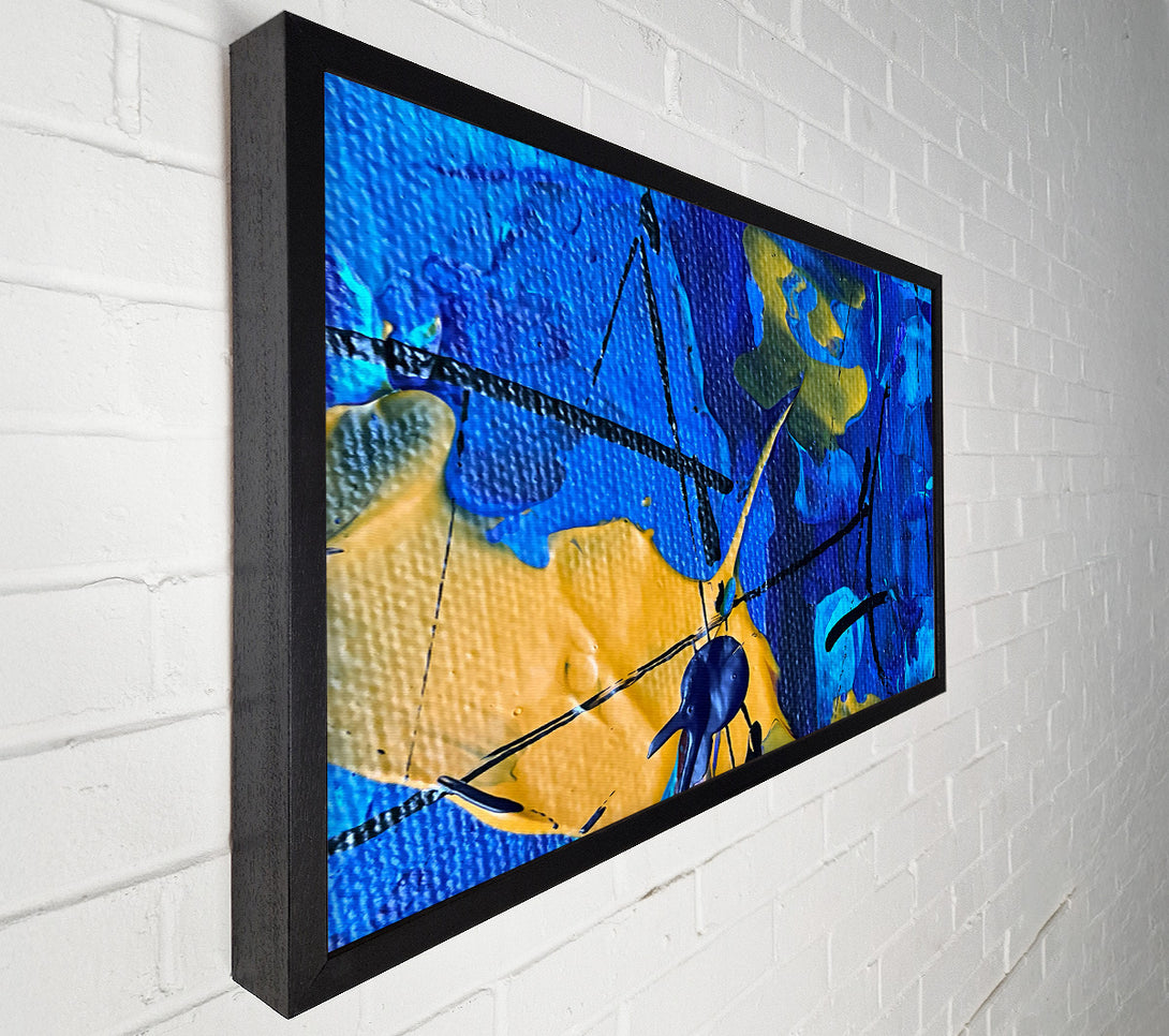  A Canvas Print of Blue And Golden Abstract Canvas Print