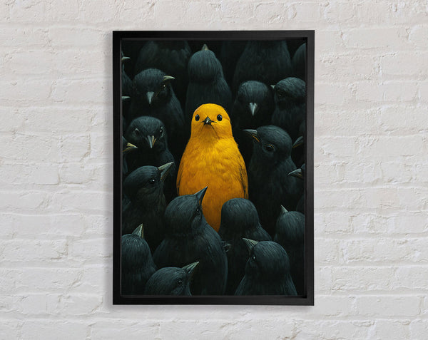 Yellow Bird Alone Framed Print