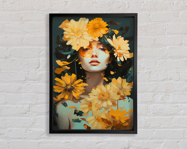 Yellow Flower Girl Framed Print