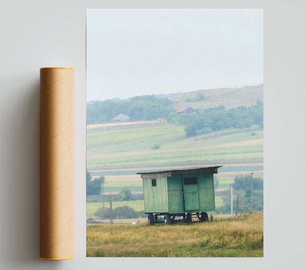 Green Rolling Home Print
