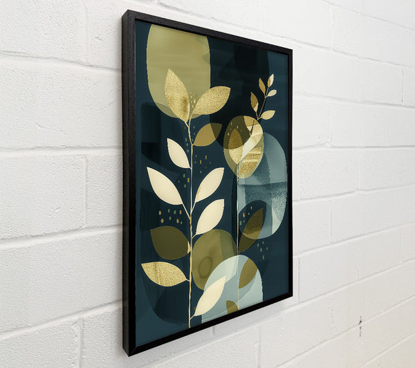 Golden Bloom On Navy
