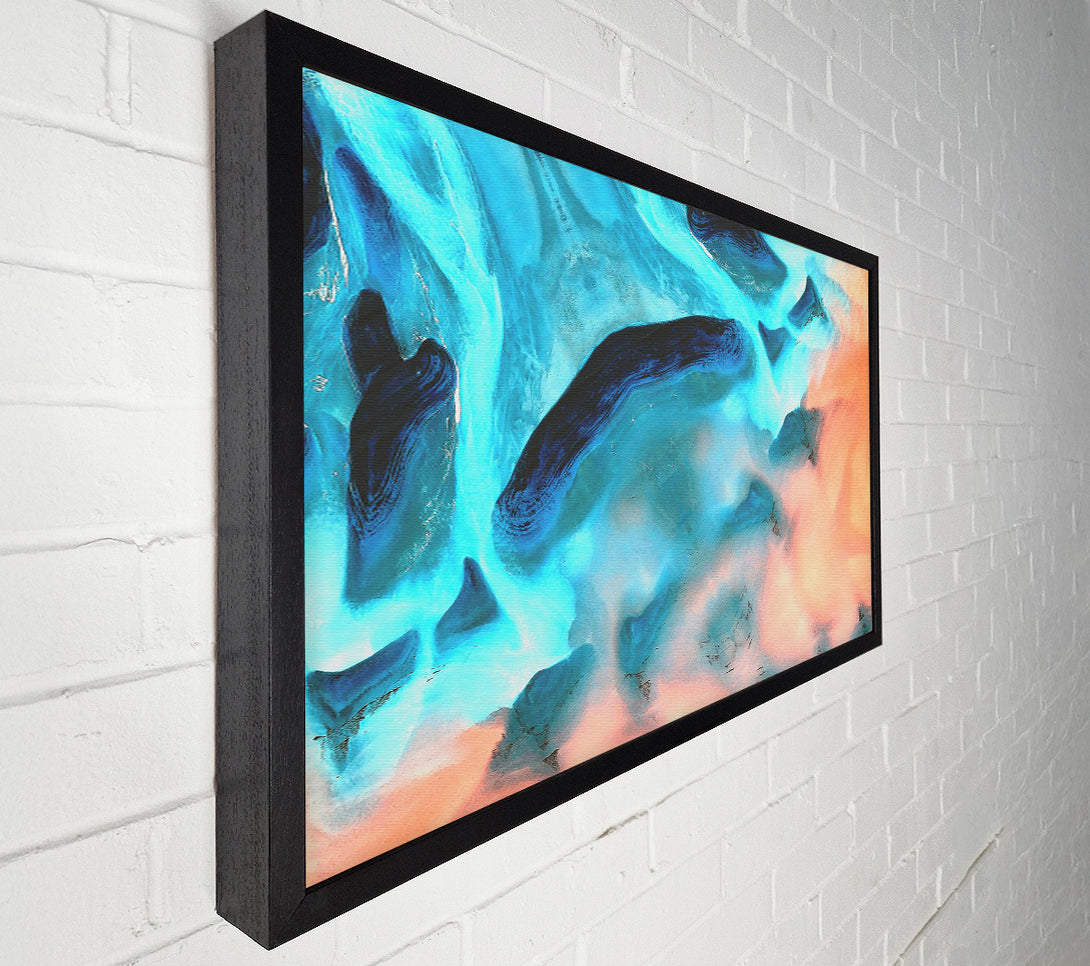  A Canvas Print of Turquoise Abstract Flow Canvas Print
