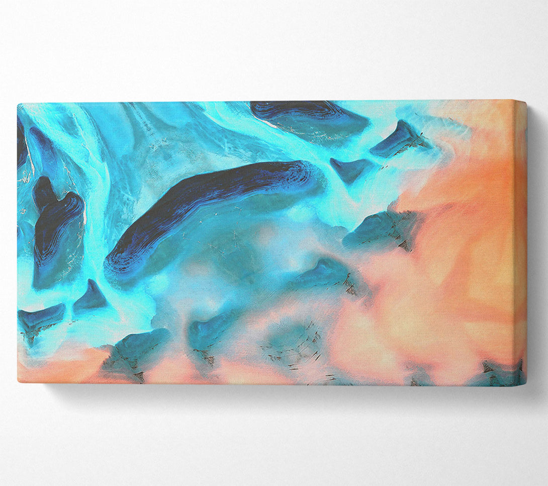  A Canvas Print of Turquoise Abstract Flow Canvas Print