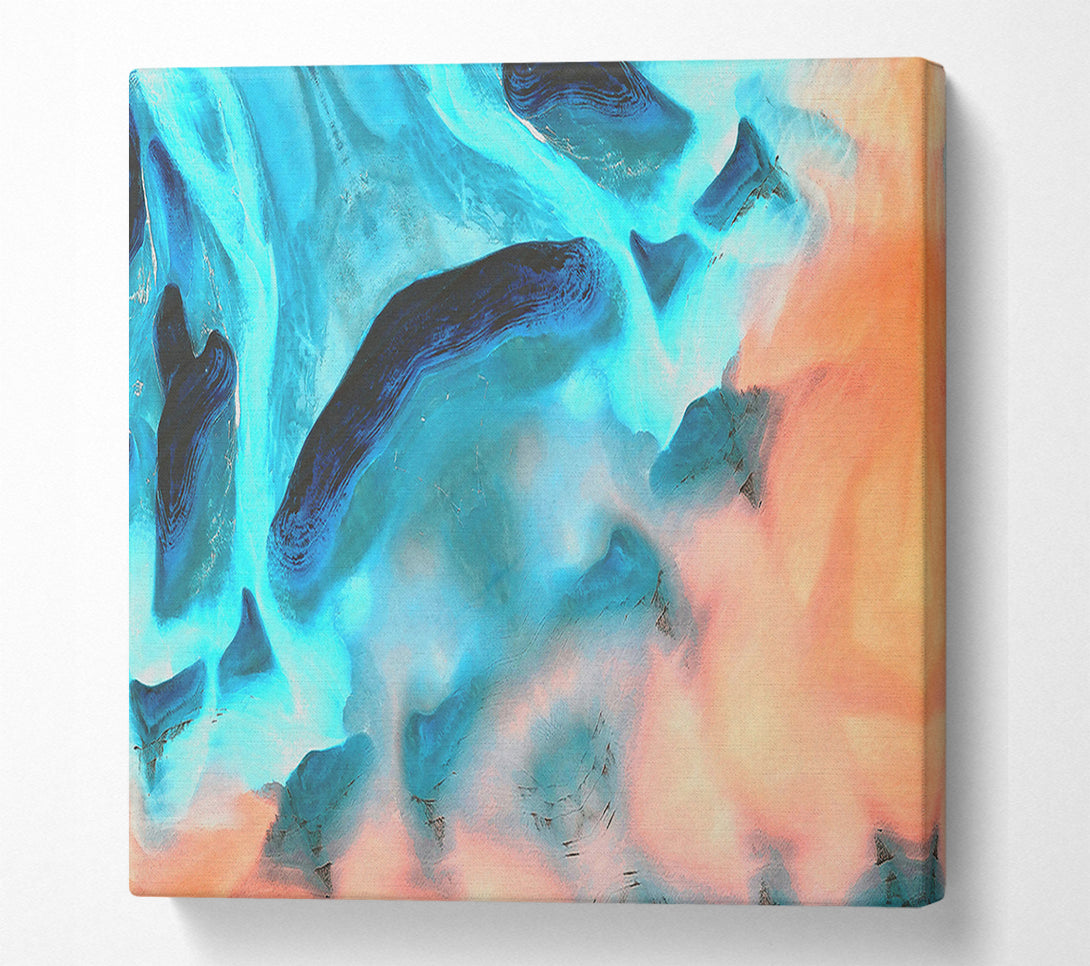  A Canvas Print of Turquoise Abstract Flow Canvas Print