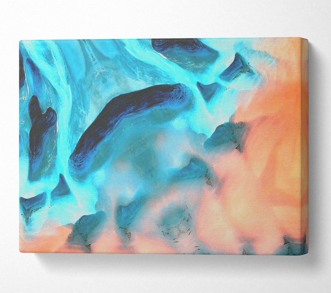  A Canvas Print of Turquoise Abstract Flow Canvas Print