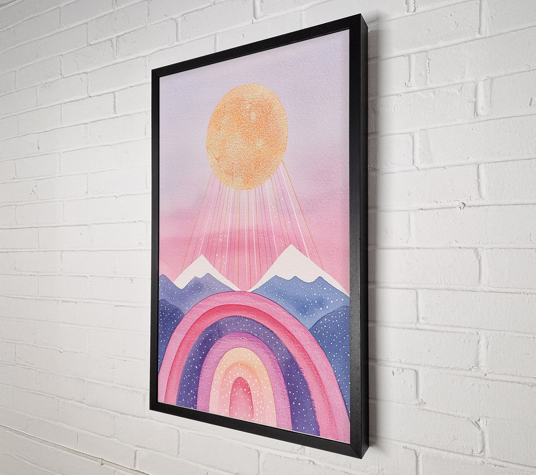  A Canvas Print of Pink Mountains Sunrise Canvas Wall Art