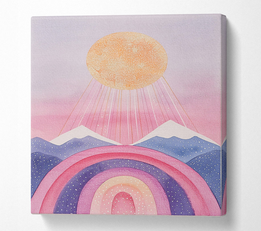  A Canvas Print of Pink Mountains Sunrise Canvas Wall Art