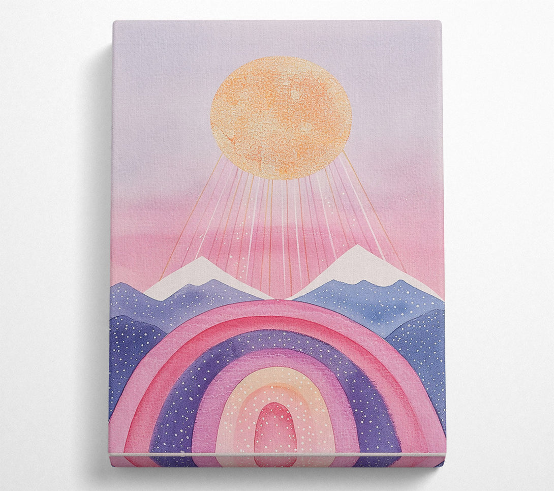  A Canvas Print of Pink Mountains Sunrise Canvas Wall Art